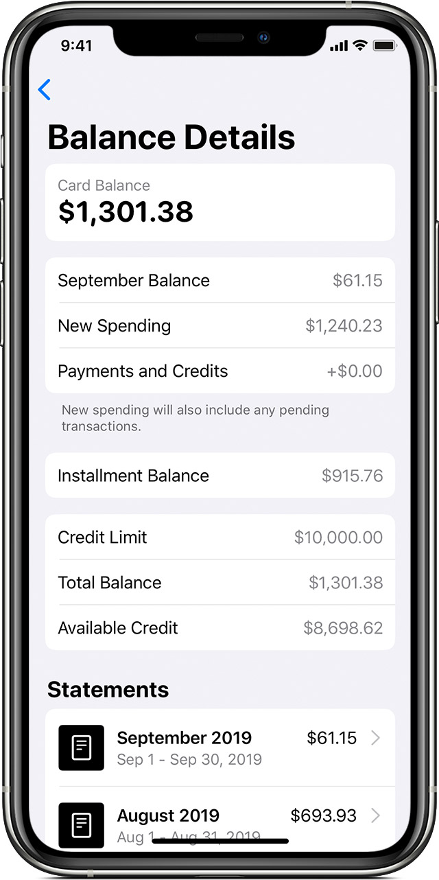 See your Card Balance details in the Wallet app