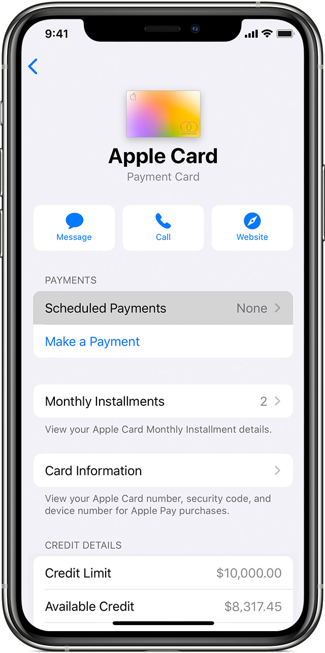 How To Make Apple Card Payments Apple Support