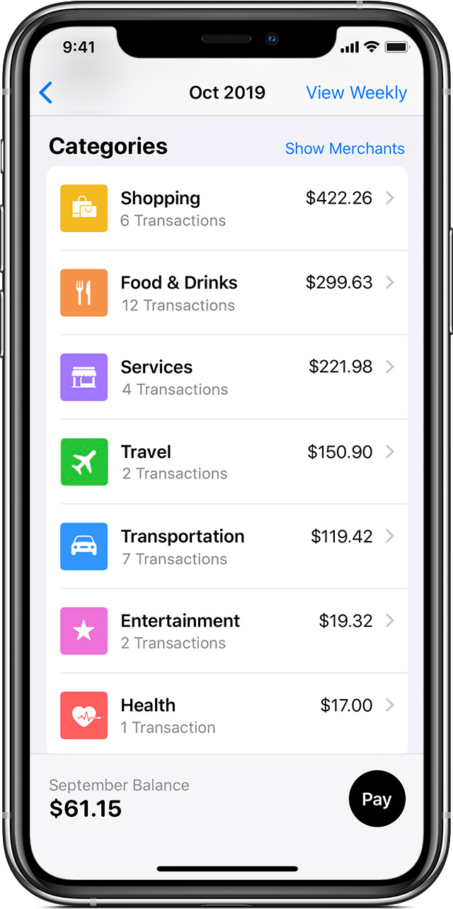 See your Apple Card spending history - Apple Support