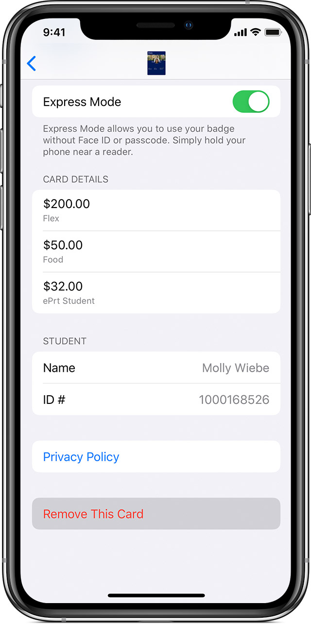 Use Student Id Cards In Wallet On Your Iphone Or Apple Watch Apple Support
