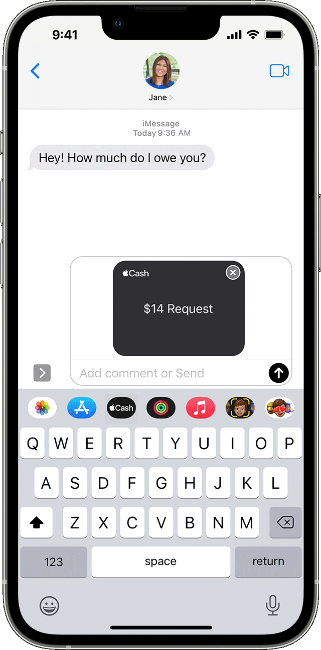 Send an Apple Cash payment request in the Messages app