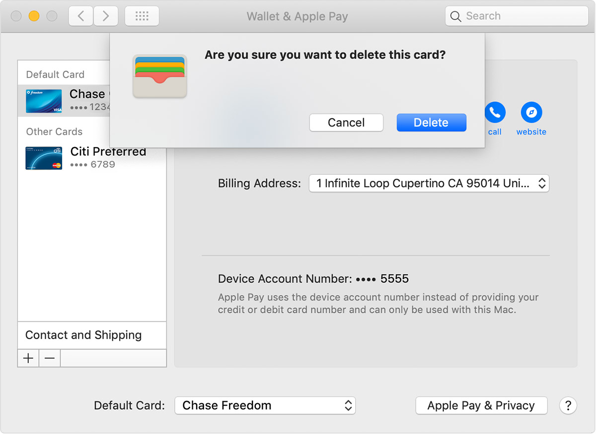 macos mojave system preferences wallet remove card prompt