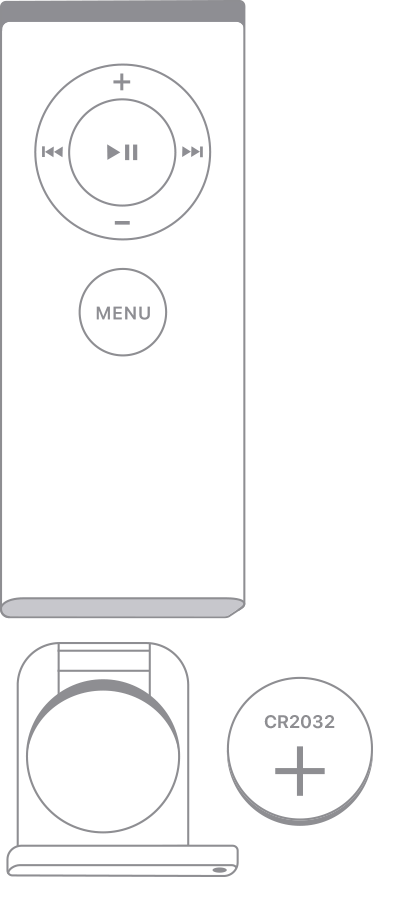 Remover a pilha do Apple Remote (branco)