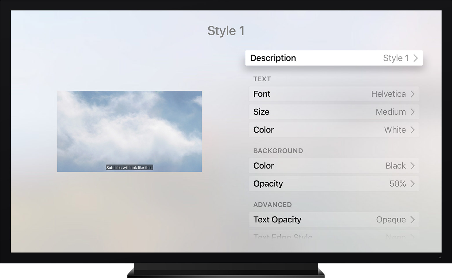 apple tv remote app switch subtitles