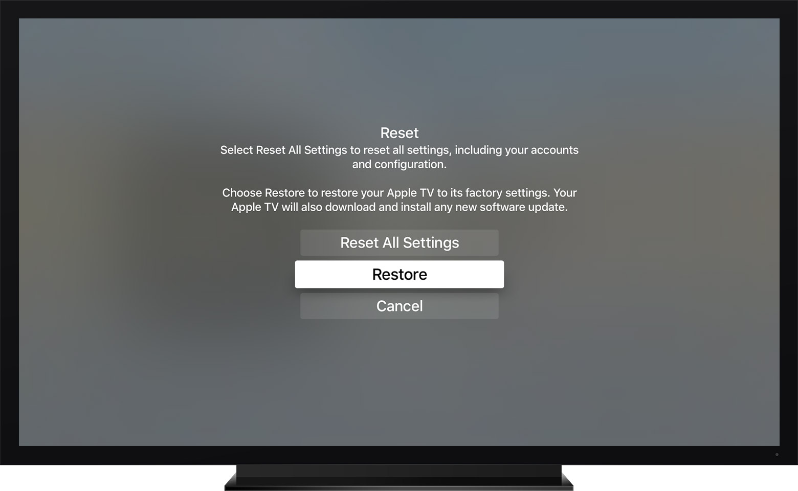 Перезагрузка Apple TV. Сбросить Apple TV. Apple TV экран. Ютуб на эпл ТВ. Телевизор сам перезагружается