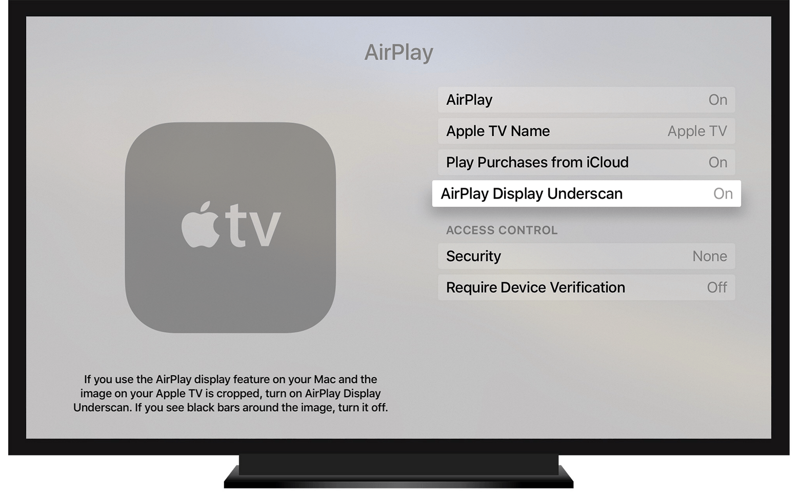 About overscan and underscan on your Mac, Apple TV, or other display - Apple Support