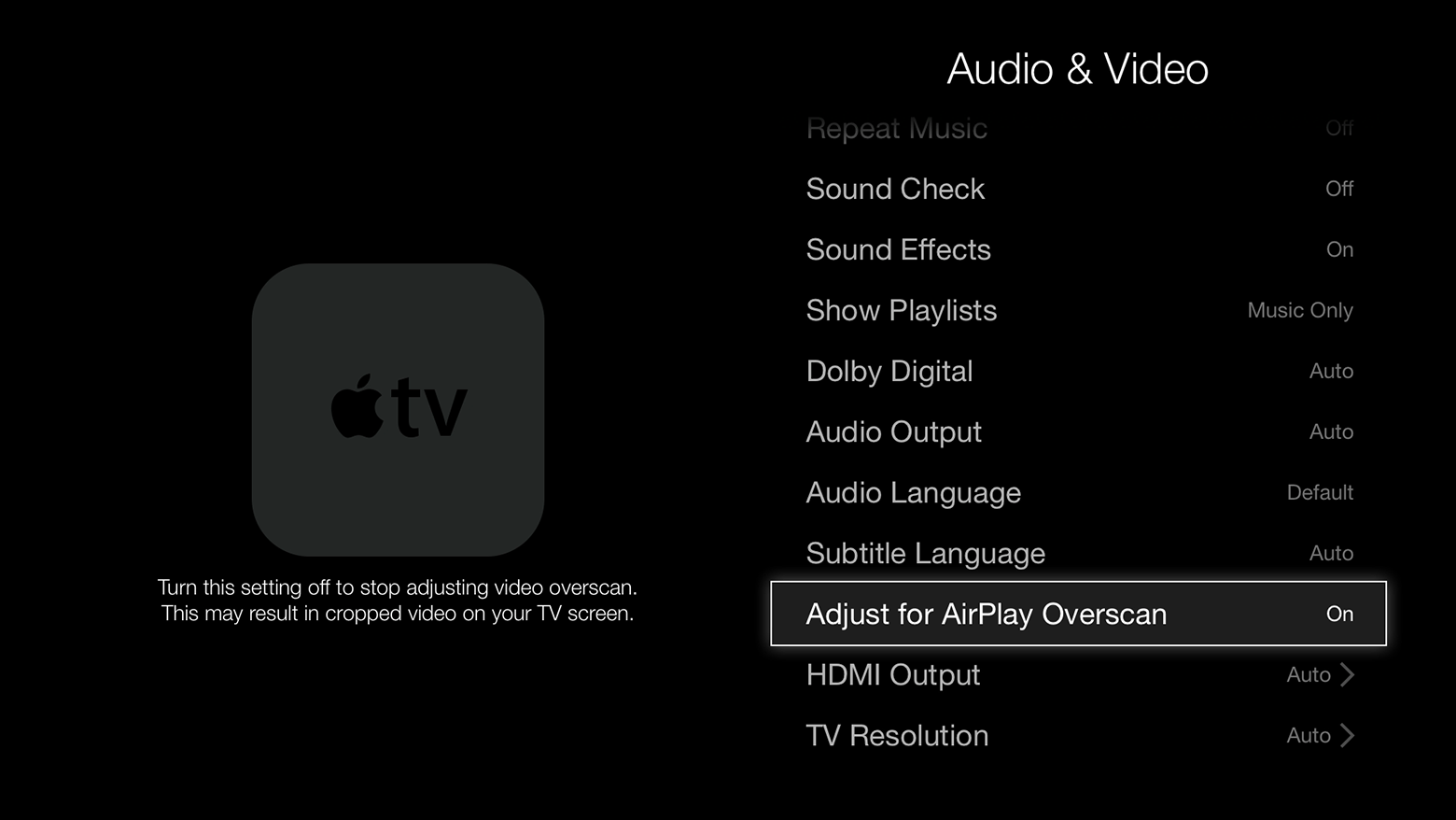 mac sound settings apple tv