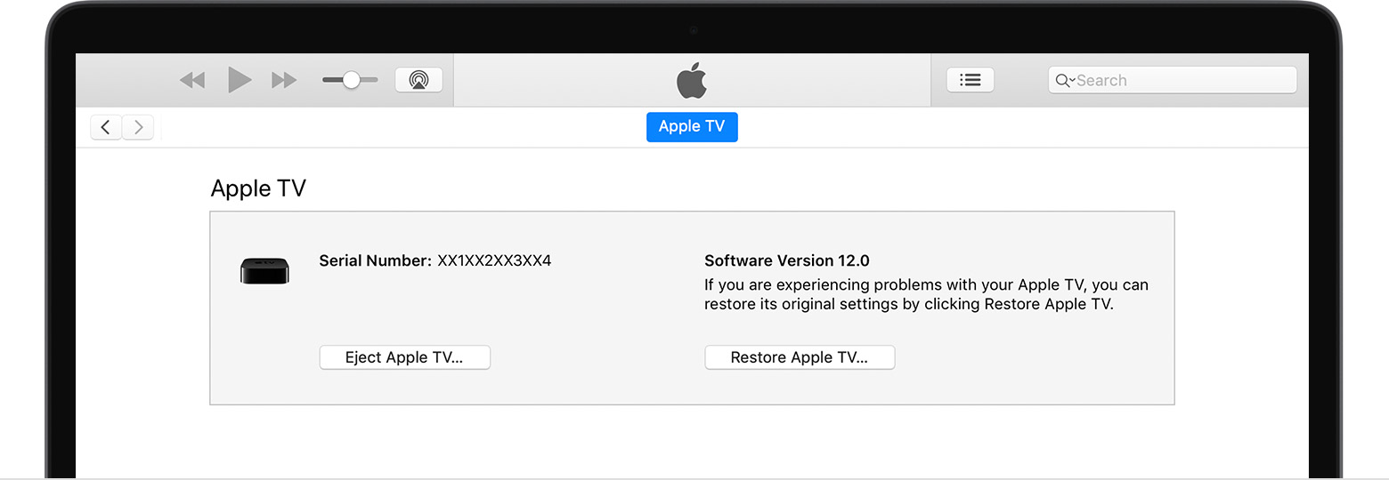 Восстановить эпл. Apple TV ошибка. Пульт для ITUNES. Restore Apple TV. Apple TV 3 серийный номер.