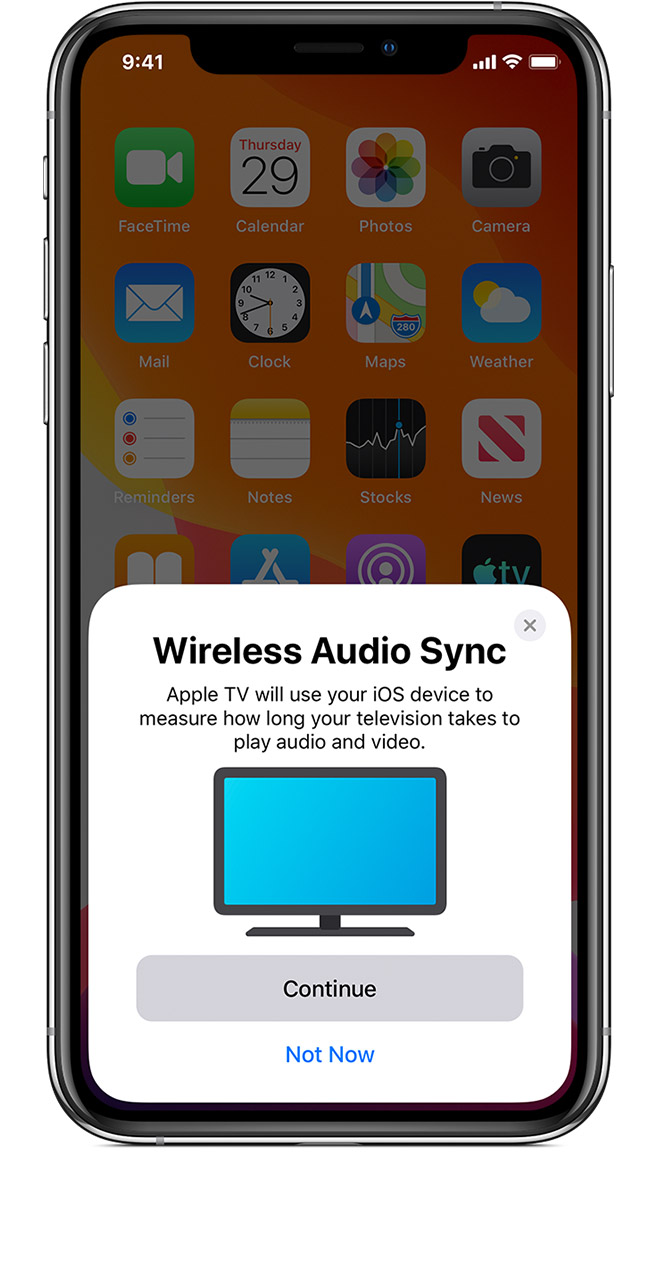 ios13 iphone xs home wireless audio sync prompt notification