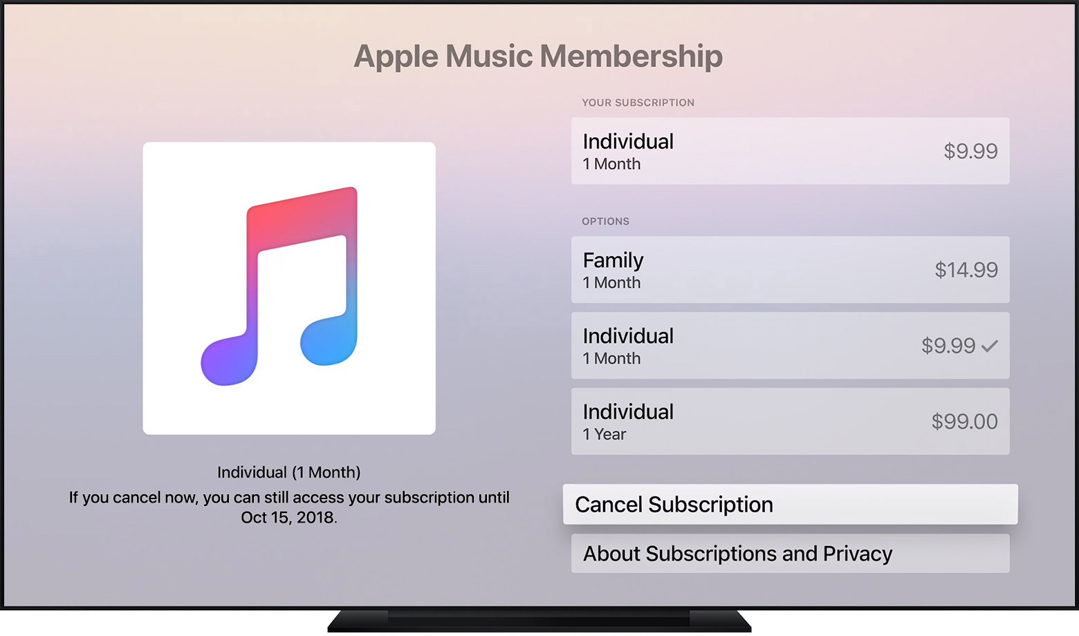 cancel itunes subscription on windows