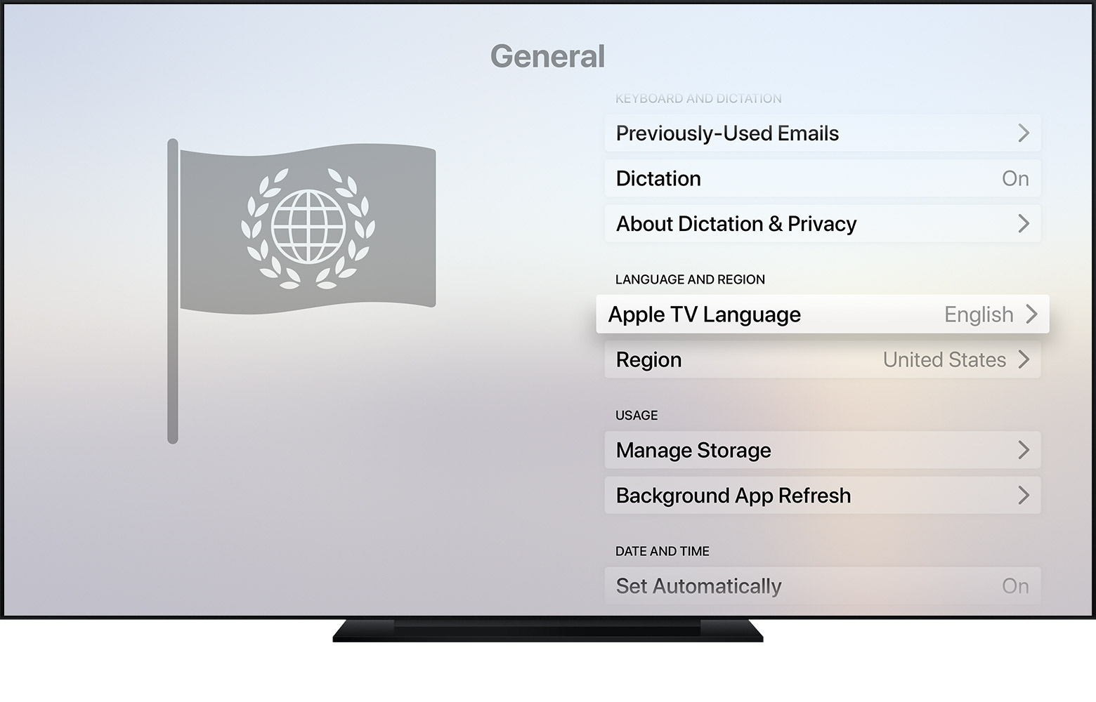 apple tv settings