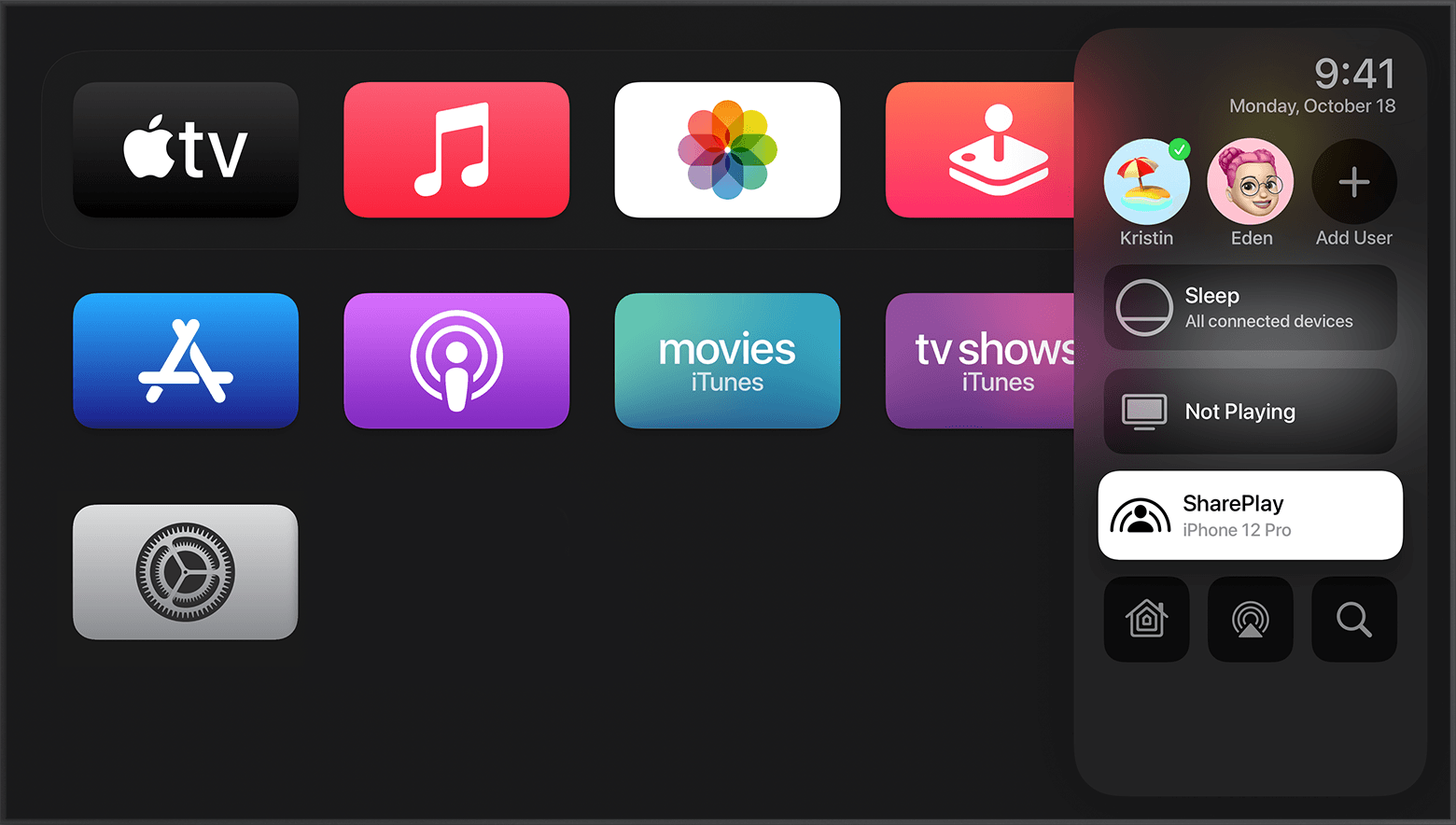 udredning subtropisk Afgift Use SharePlay to watch movies and TV shows together on your Apple TV - Apple  Support