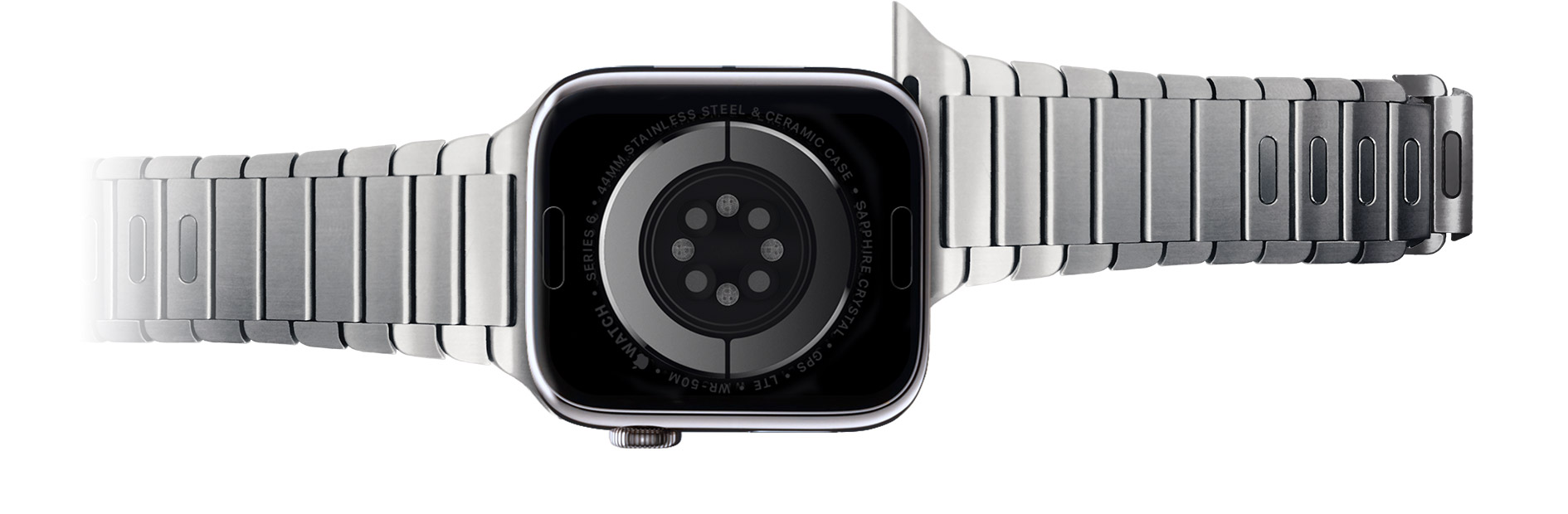 Aus dem Apple Watch-Gehäuse herausgleitendes Armband