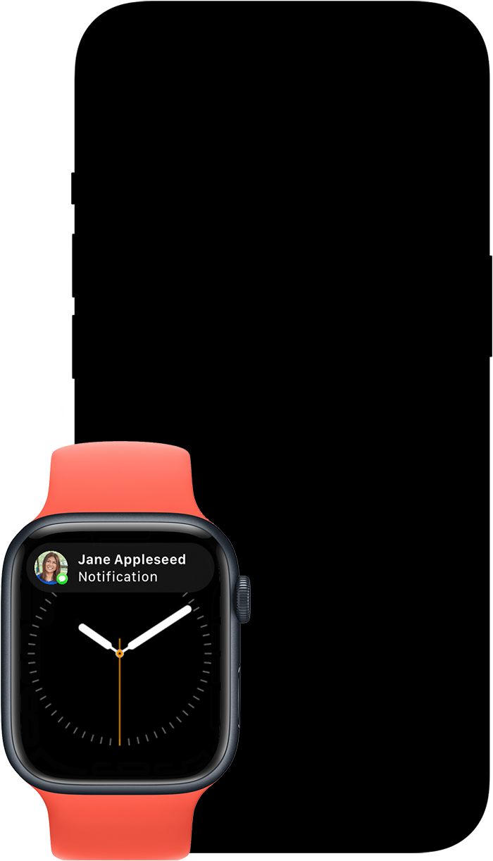 Apple Watch, auf der Mitteilungen angezeigt werden, die an die Apple Watch statt an das iPhone gesendet werden
