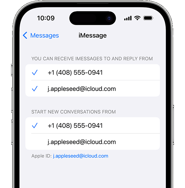 iMessage settings on iPhone.