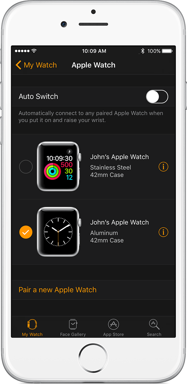 Apple Watch settings