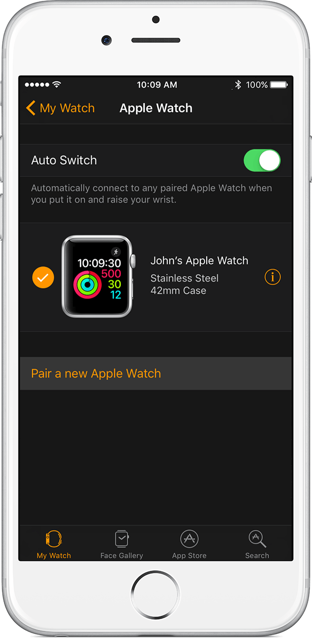 Apple Watch settings