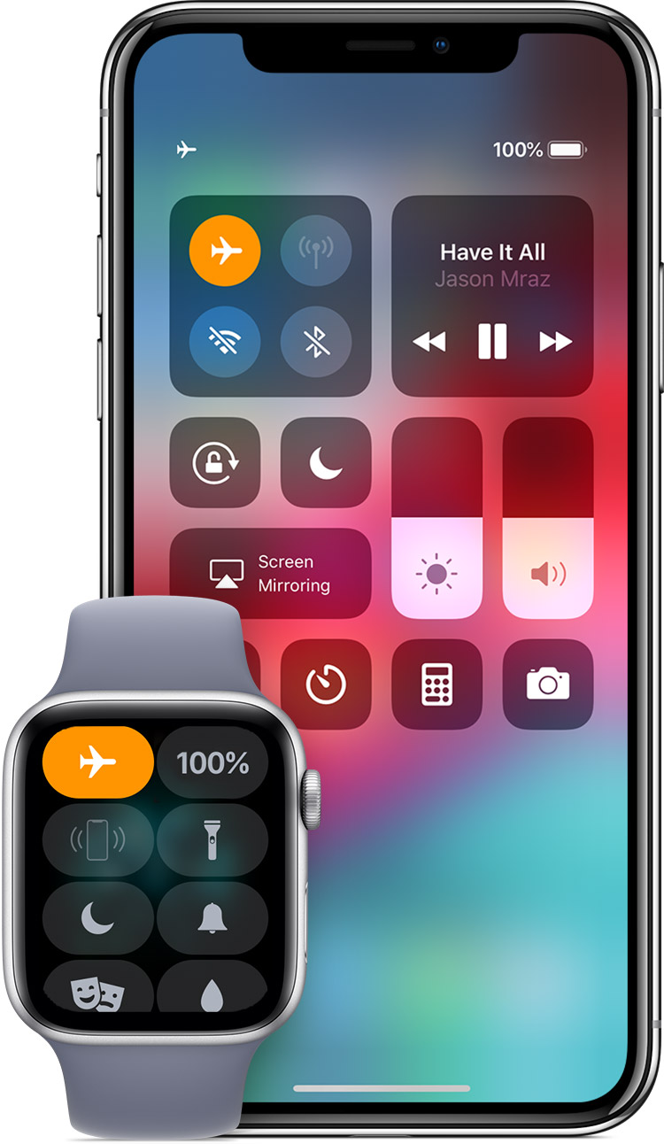 Use Airplane Mode On Your IPhone IPad IPod Touch And Apple Watch   Ios12 Iphone X Watchos5 Series4 Control Center Airplane Mode 