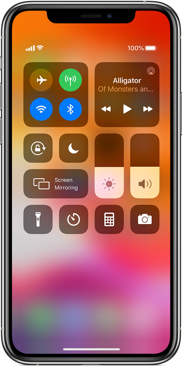 ios13 iphone 11pro control center showing camera