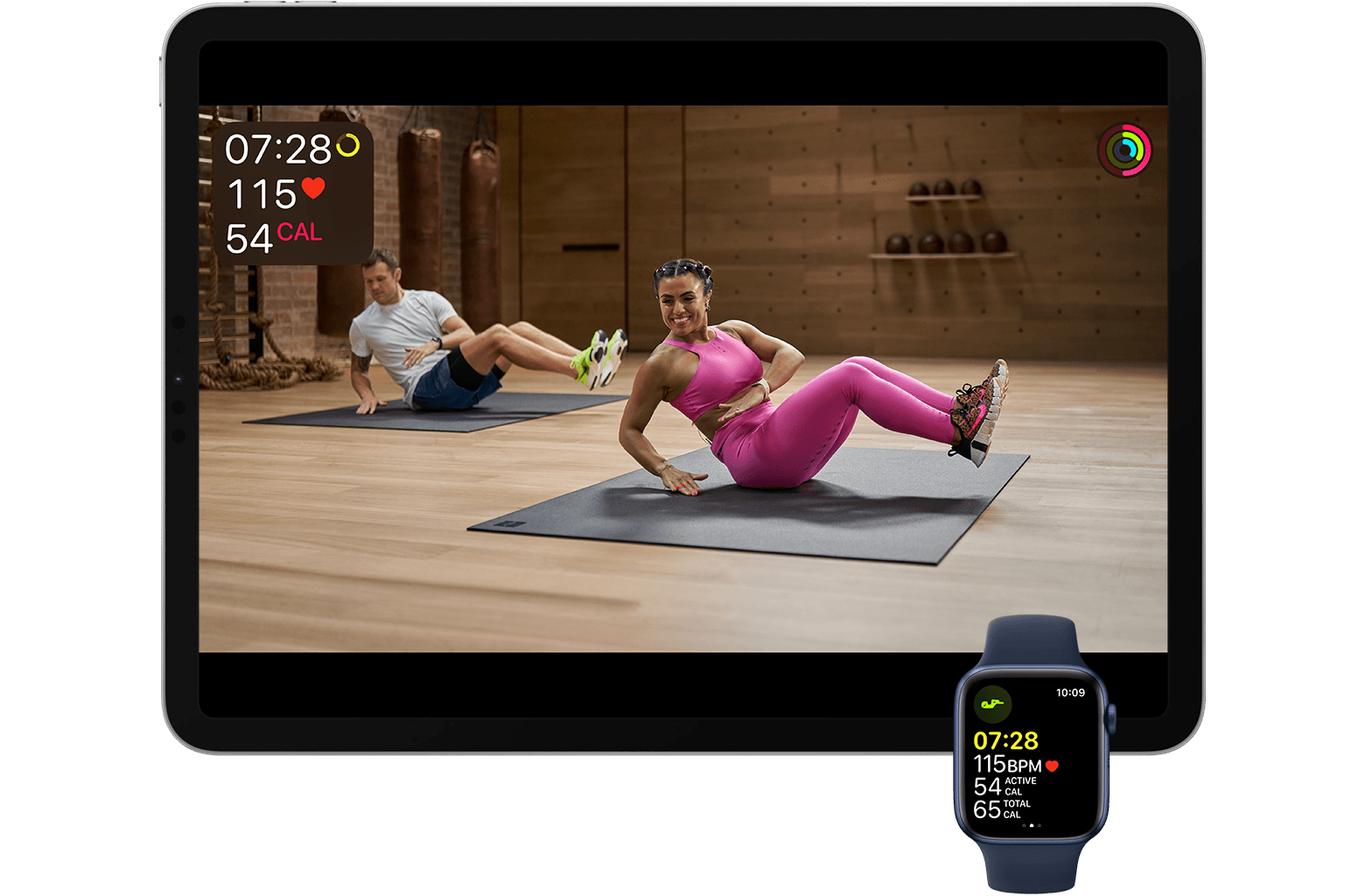 Fitness+ workouts on iPad and Apple Watch