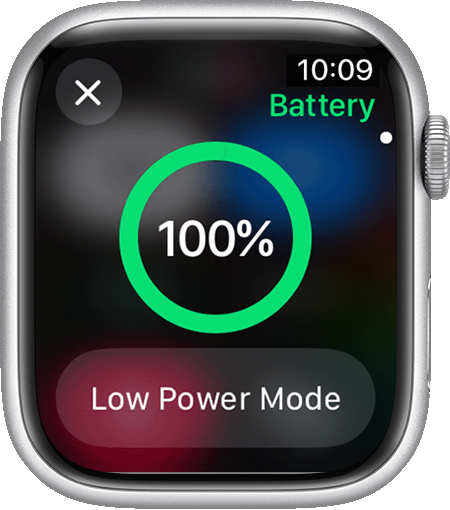 Apple Watch showing its charge level