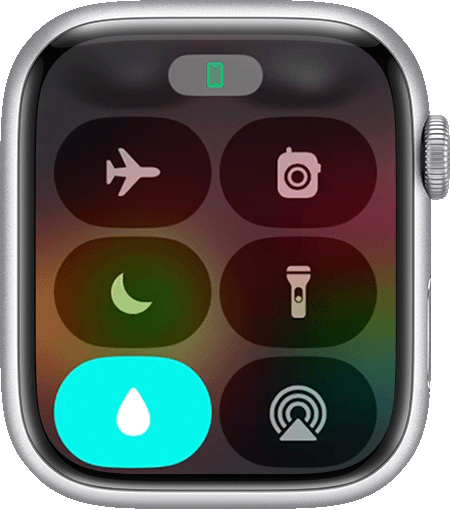 Water Lock icon on Apple Watch display 