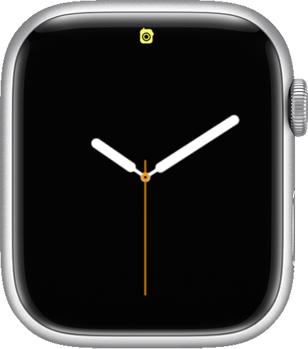 Apple Watch som visar symbolen för Walkie-talkie överst på skärmen