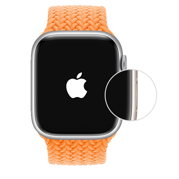 Side button on Apple Watch.