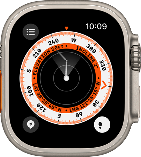Apple Watch montrant un itinéraire de retour indiqué par Point de départ