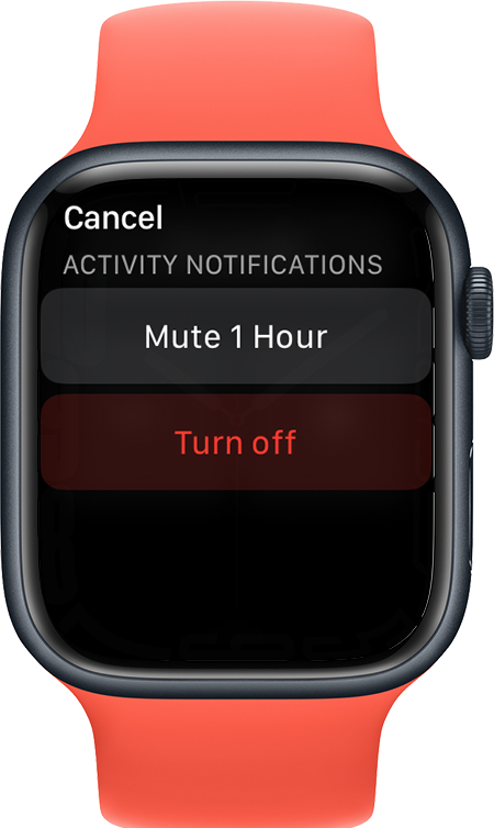 Apple Watch 正在顯示通知靜音畫面