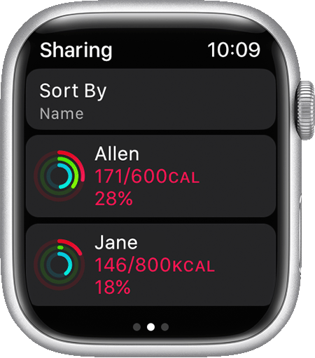 Membandingkan kemajuan aktivitas di Apple Watch