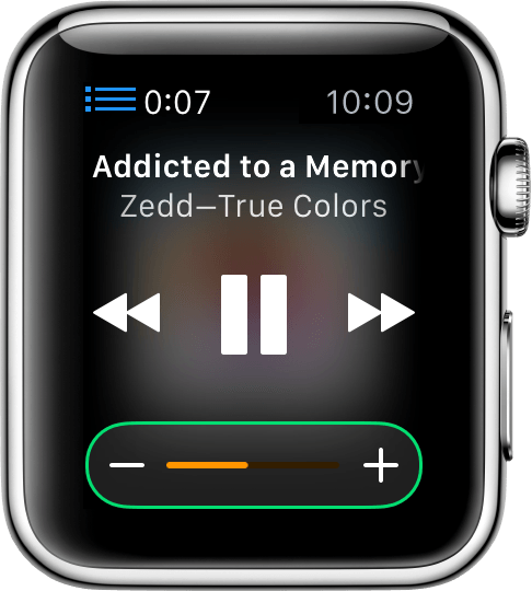 music controls on apple watch