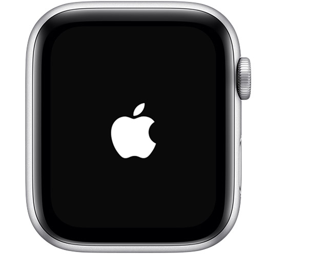 Bildschirm mit dem Apple-Logo.