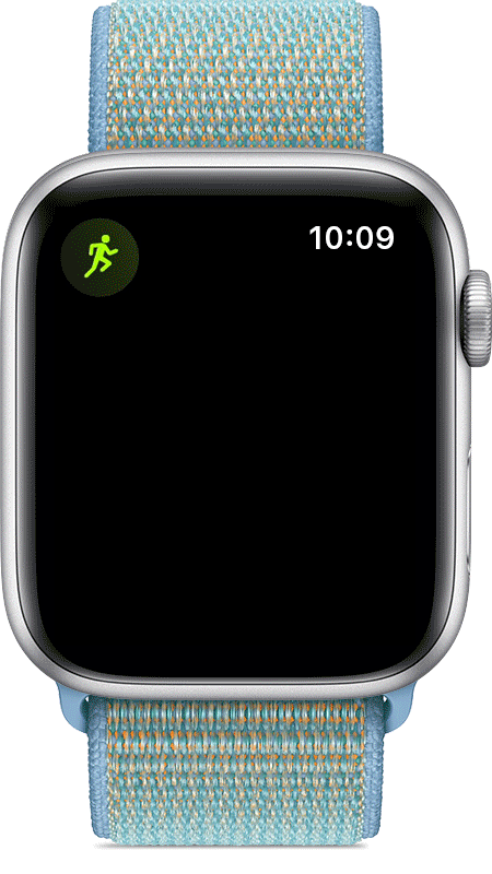 An animation of the countdown to start a workout on an Apple Watch.