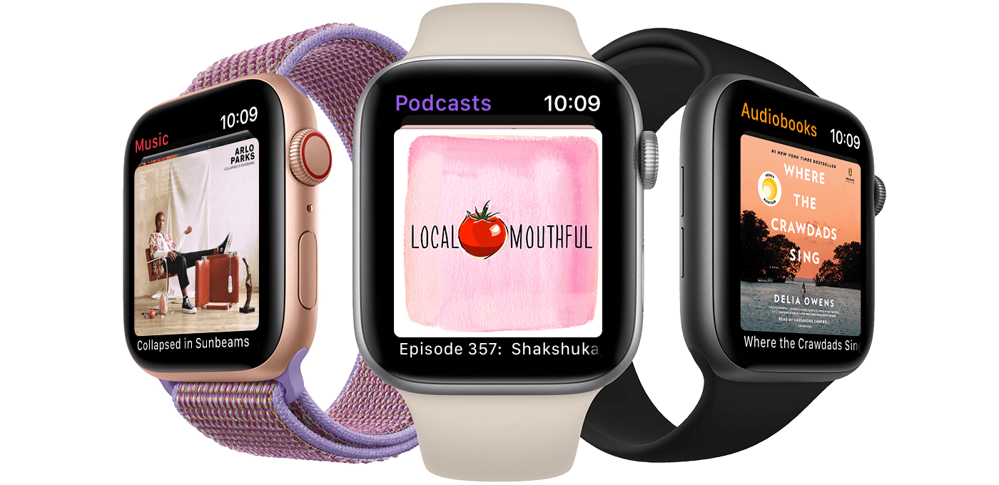 在apple Watch 上聆聽音樂 Podcast 和有聲書 Apple 支援