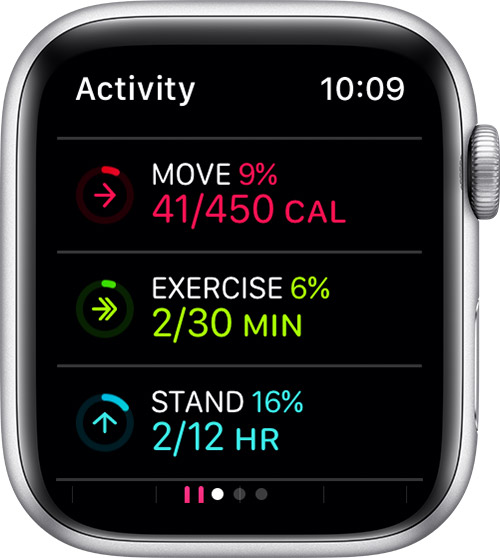 Apple Watch face showing the activity ring progress