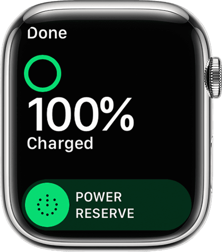 Экран Apple Watch с индикатором уровня заряда