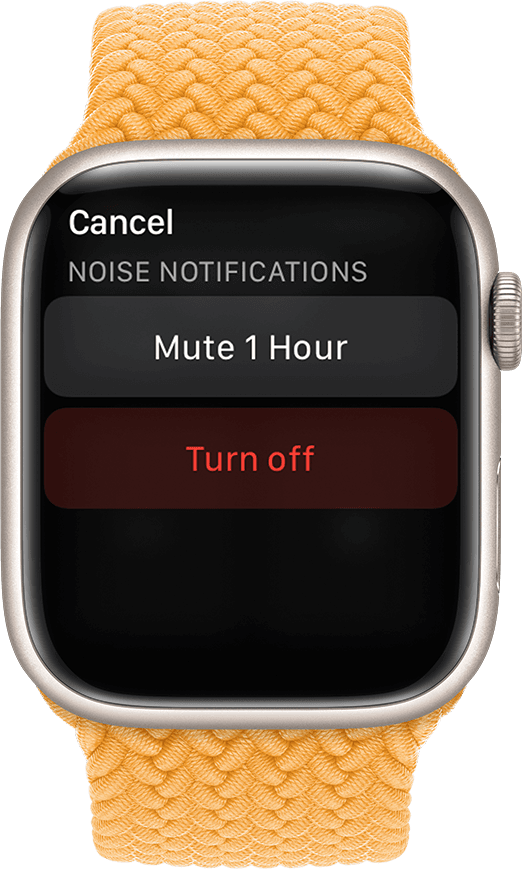 Apple Watch showing notifications mute screen