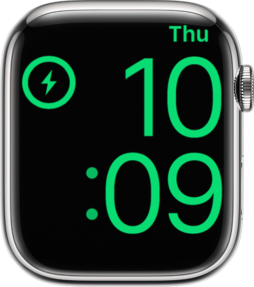 Saati gösteren Apple Watch