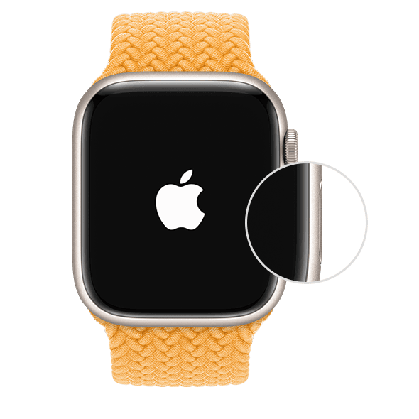 Side button on Apple Watch.