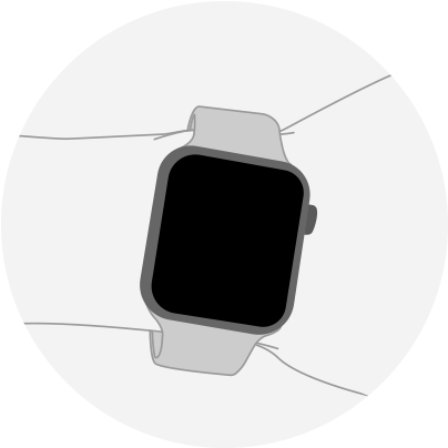 Apple Watch on wrist showing incorrect fit