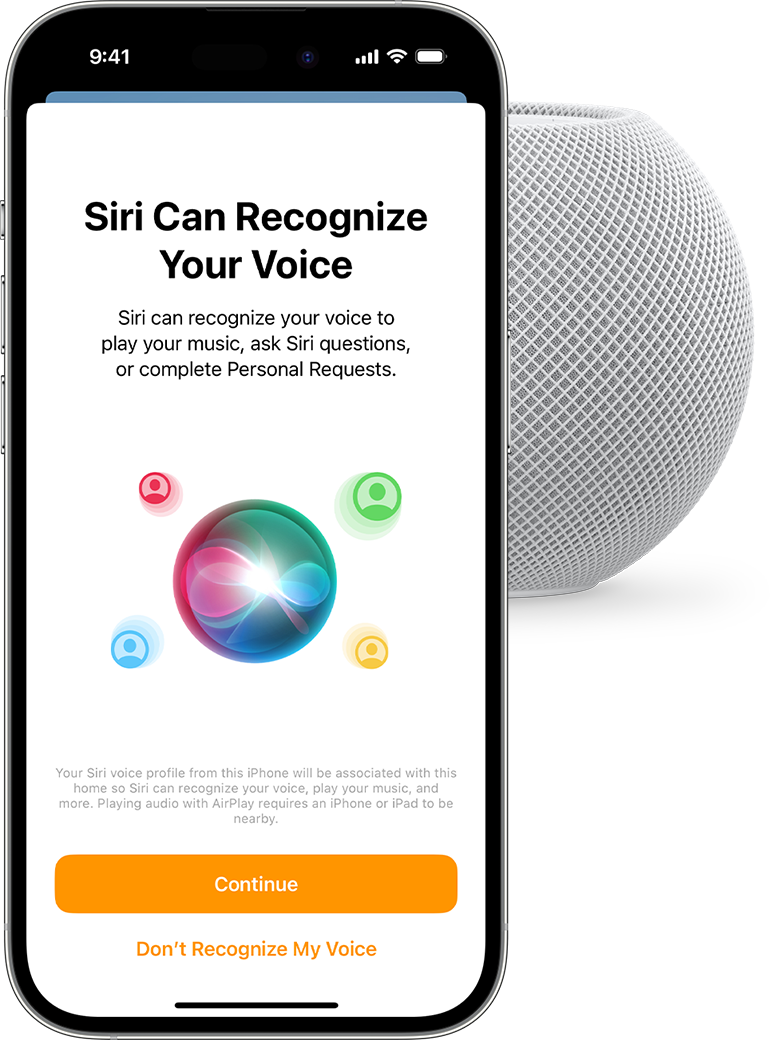 Set up voice recognition on HomePod or HomePod mini - Apple Support