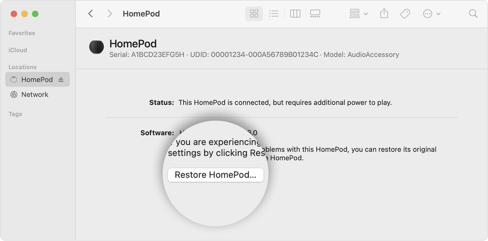Restore HomePod option on Mac