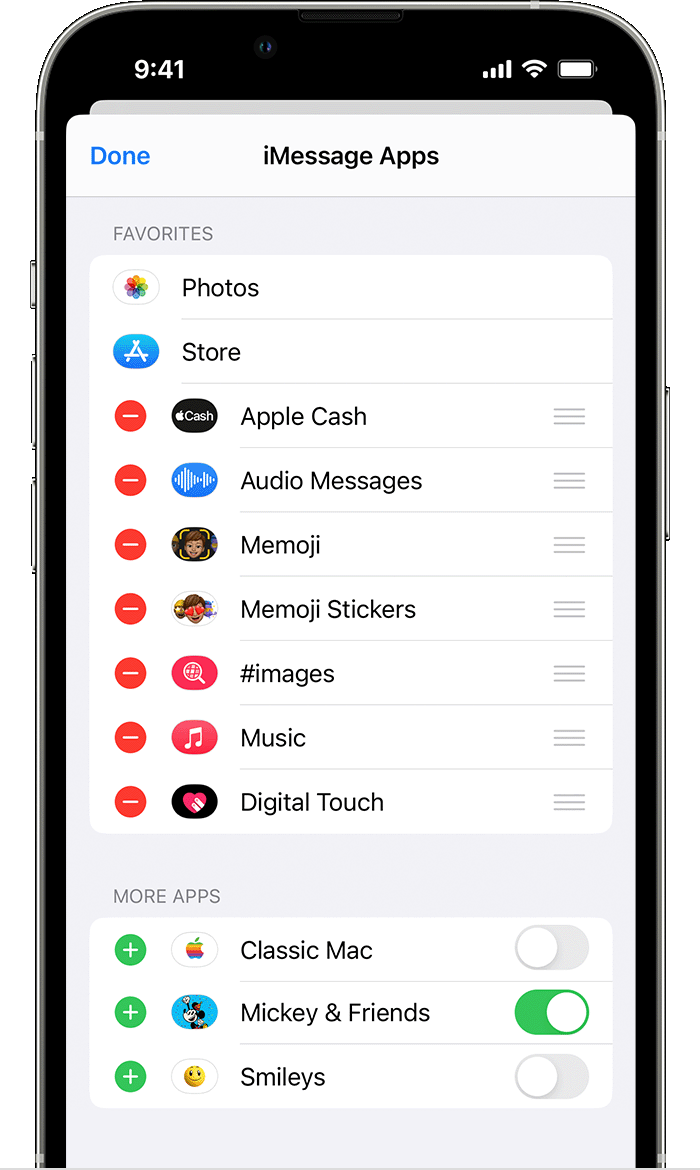 iPhone showing how to remove or add iMessage apps