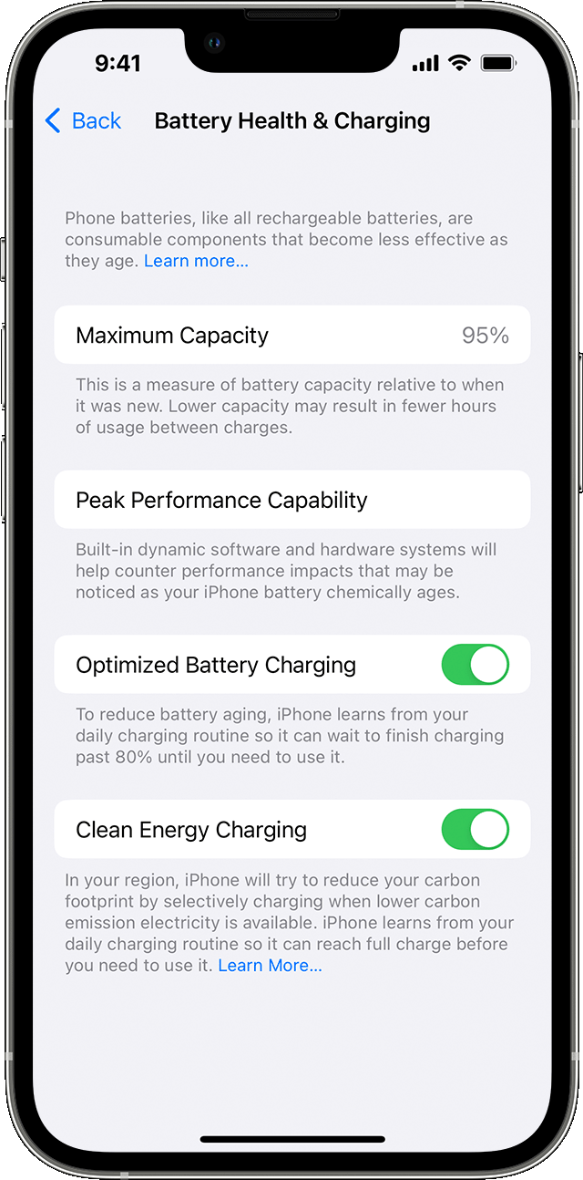 Do iphones automatically stop charging at 100?