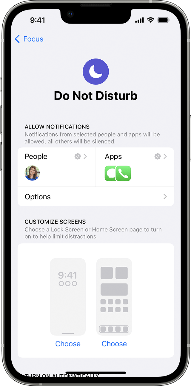 Use Do Not Disturb with Focus on your iPhone or iPad and change your Do