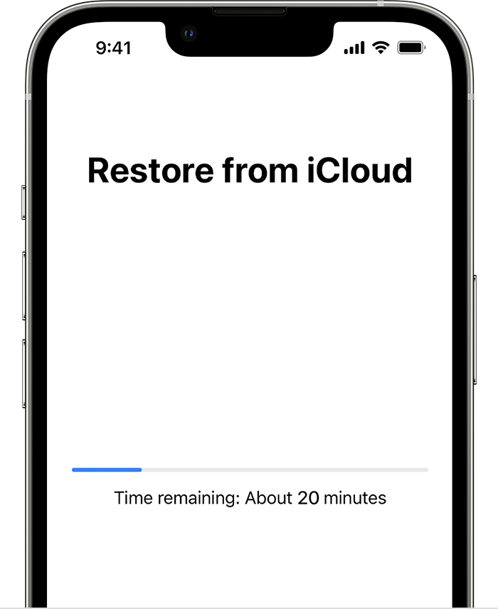 restore from icloud backup time