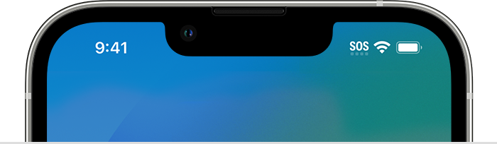 Aparece un ícono de SOS en la barra de estado cuando el iPhone no está conectado a la red celular, pero puedes realizar una llamada de emergencia.
