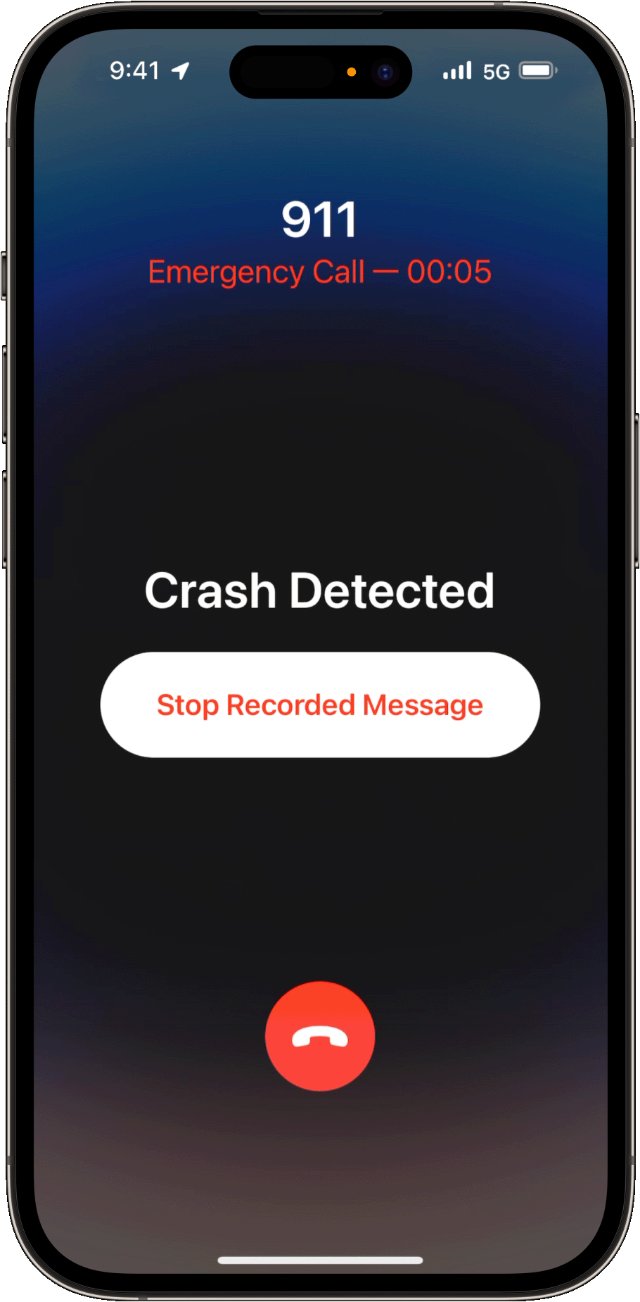 Quando non rispondi, il tuo iPhone contatta i servizi di emergenza e riproduce un messaggio registrato.