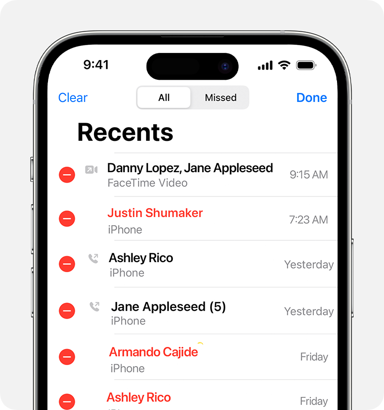 View and delete the call history on your iPhone - Apple Support